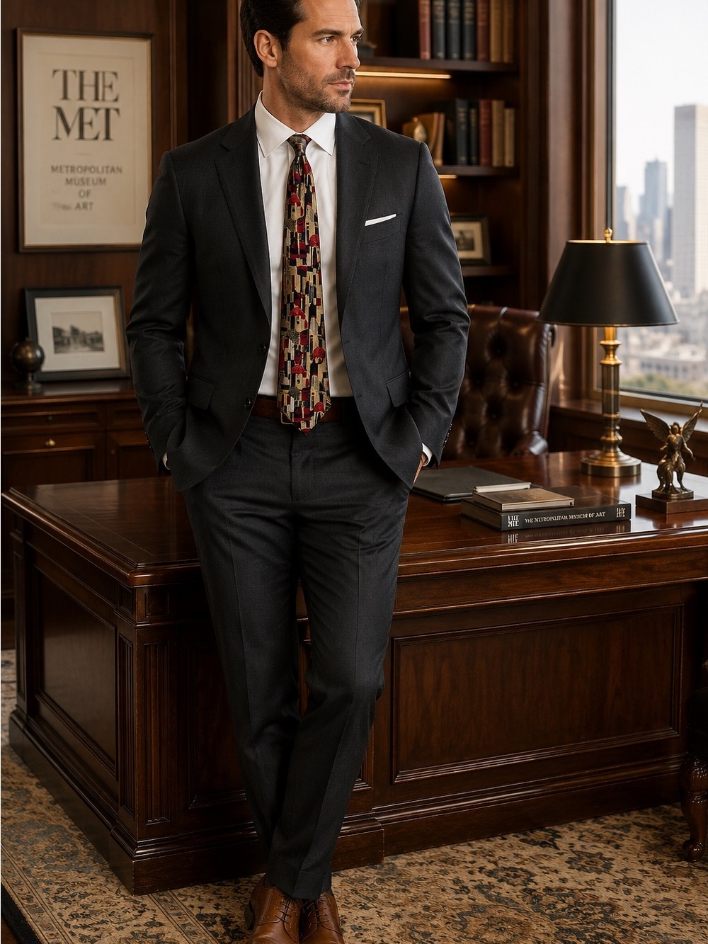 Metropolitan Museum of Art 100% Silk Tie | Imported Art Deco Geometric Necktie